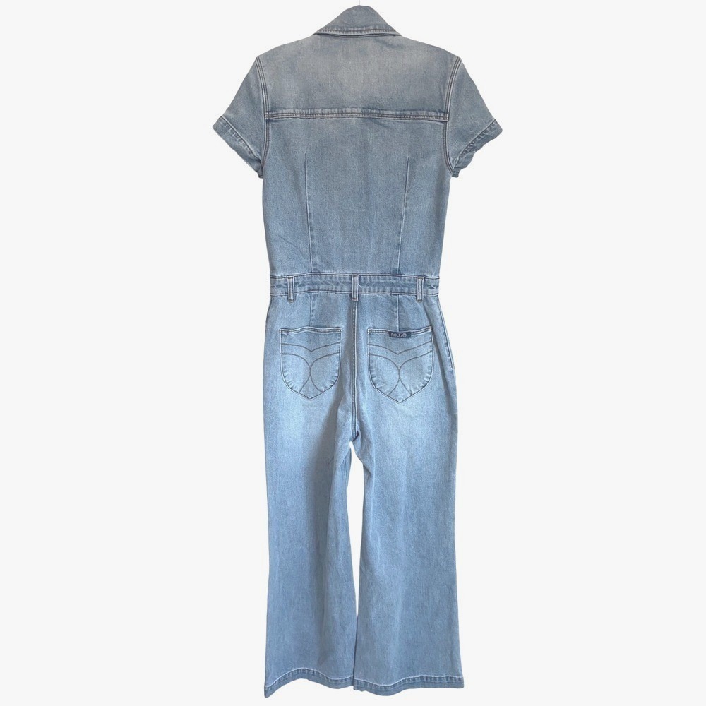 Rolla's Sailor Jumpsuit Light Vintage Blue Size 10M NWT Wide-Leg High-Rise Retro - Picture 15 of 16
